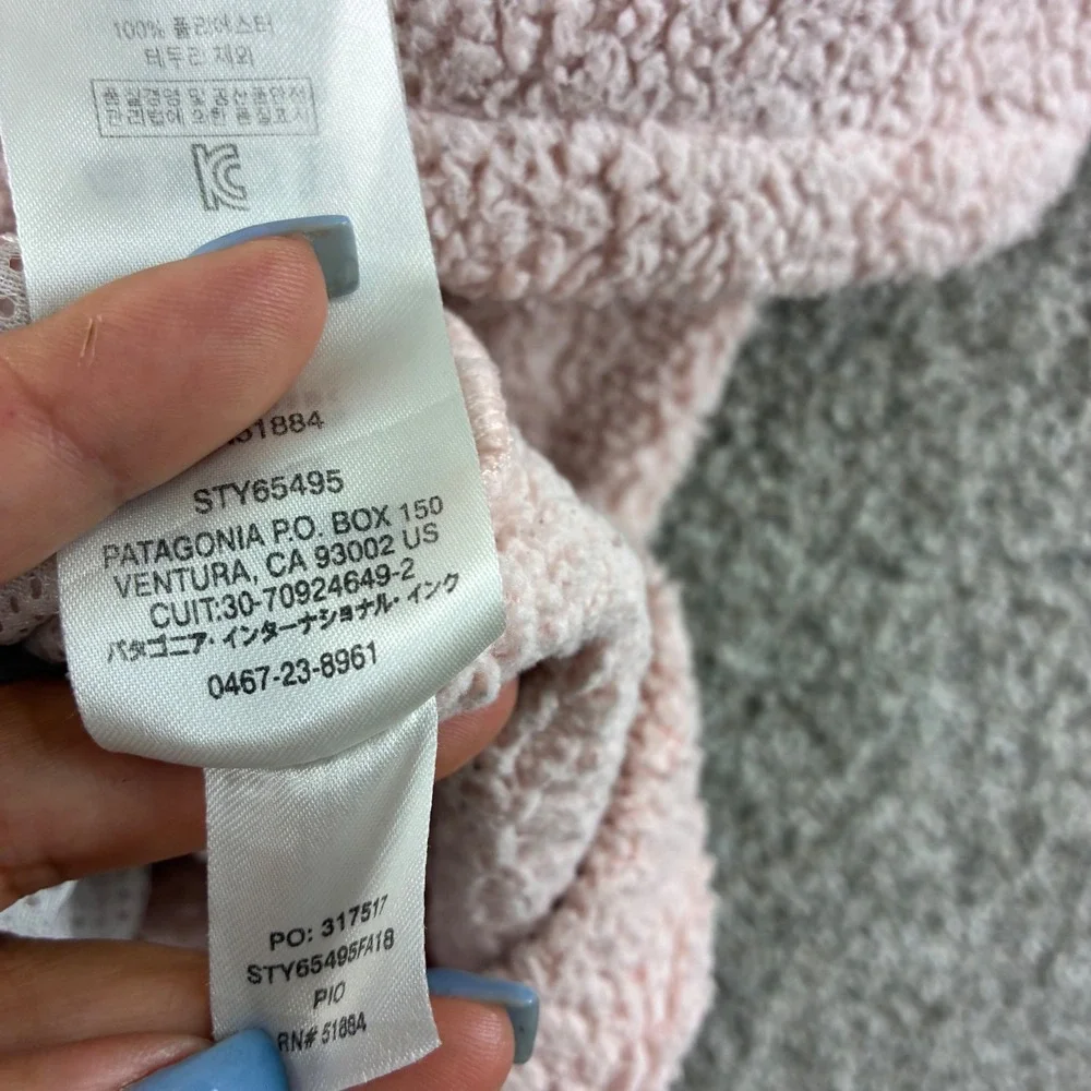 Patagonia Los Gatos Girls XL Fleece‎ Pullover Pink 1/4 Zip Long Sleeve Jacket - Picture 8 of 10